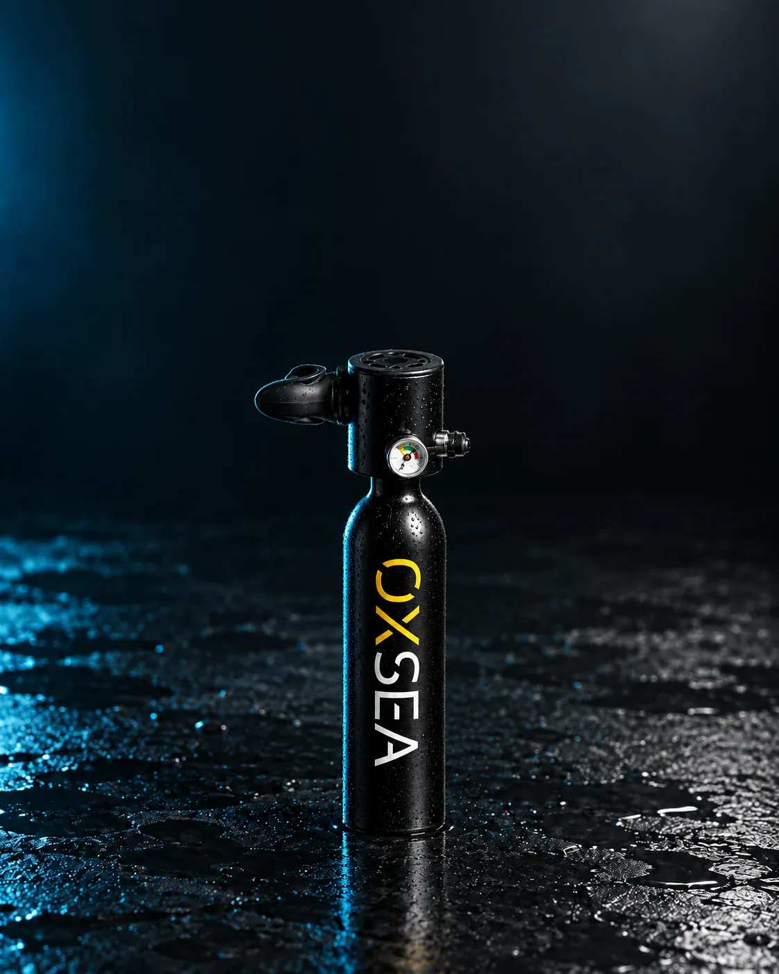 OX500, an Oxsea mini dive tank, standing upright