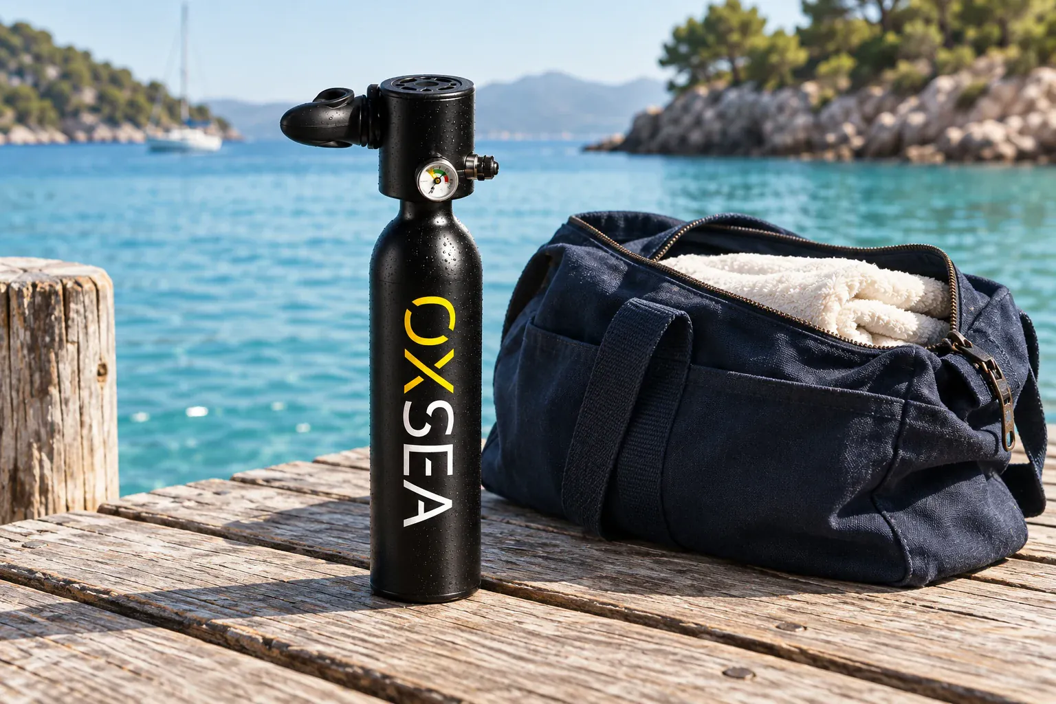 OX500 tank and travel gear packed for a stay by the sea.