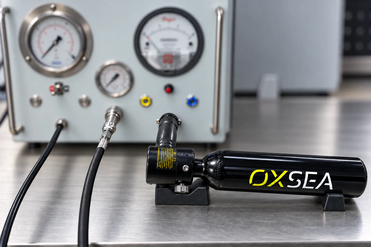 An OX500 setup on the breathing performance test bench.